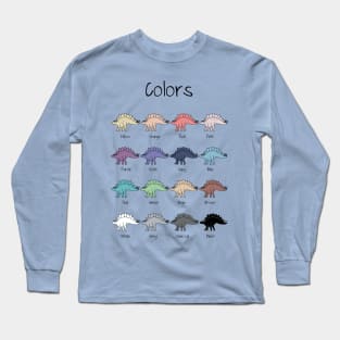 Colors in dinosaurs, color learning Long Sleeve T-Shirt